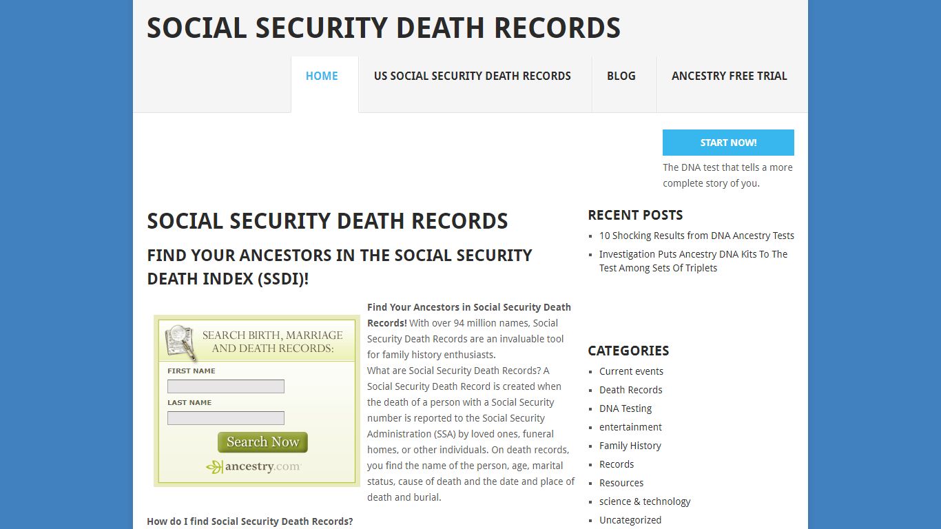 Social Security Death Records – Discover your Family Tree